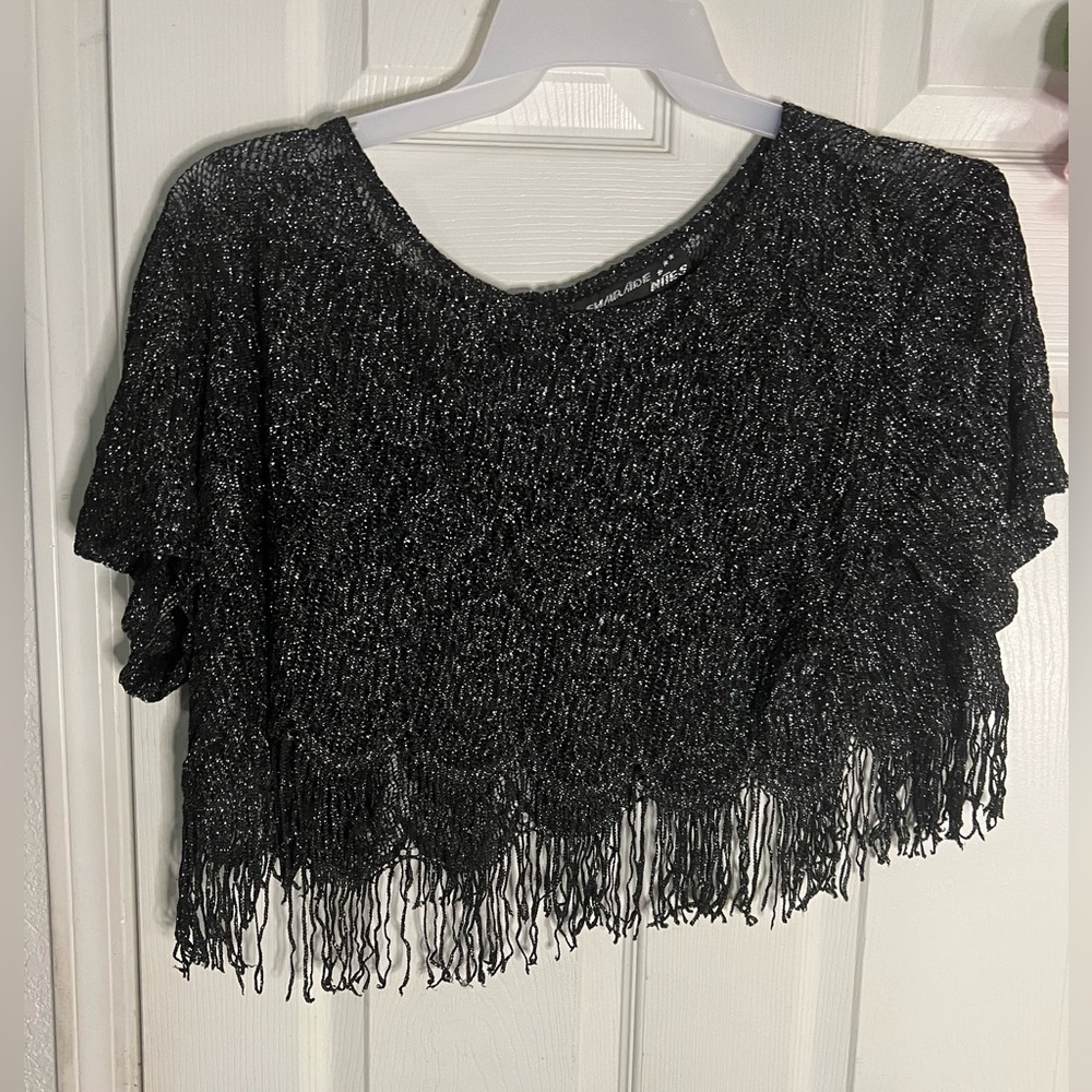 Metallic Fringe top